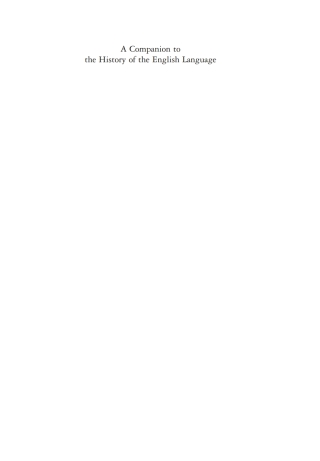 Immagine di copertina: A Companion to the History of the English Language 1st edition 9781405129923