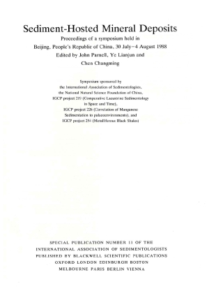 Imagen de portada: Sediment-Hosted Mineral Deposits 1st edition 9781444303872