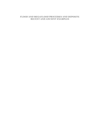 Cover image: Flood and Megaflood Processes and Deposits: Recent and Ancient Examples 1st edition 9780632064045