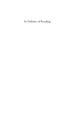Cover image: In Defense of Reading 1st edition 9781405130998