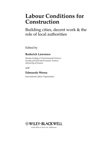 Cover image: Labour Conditions for Construction 1st edition 9781405189439