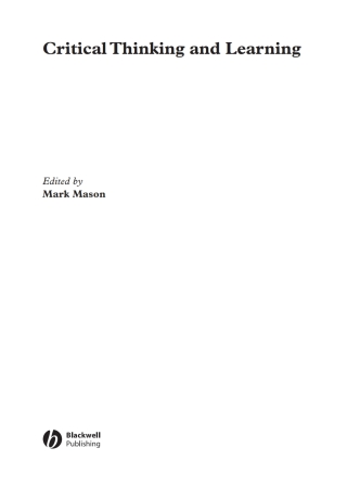 Cover image: Critical Thinking and Learning 1st edition 9781405181075