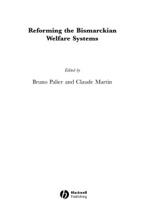 Imagen de portada: Reforming the Bismarckian Welfare Systems 1st edition 9781405183482