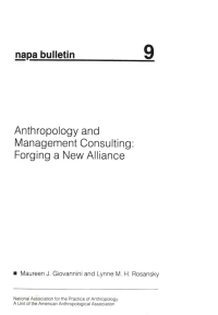 Cover image: Anthropology and Management Consulting: Forging a New Alliance 1st edition 9780913167373