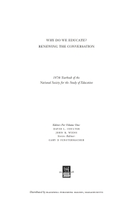 Cover image: Why Do We Educate? 1st edition 9781405192170