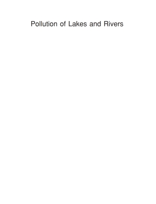 Imagen de portada: Pollution of Lakes and Rivers 2nd edition 9781405159135