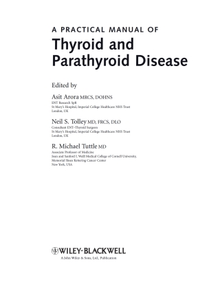 Imagen de portada: Practical Manual of Thyroid and Parathyroid Disease 1st edition 9781405170345