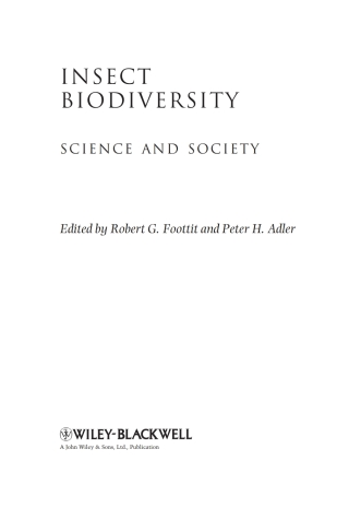 Cover image: Insect Biodiversity 1st edition 9781405151429