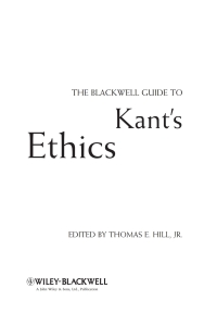 Cover image: The Blackwell Guide to Kant's Ethics 1st edition 9781405125819