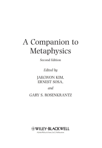 Cover image: A Companion to Metaphysics, 2nd Edition 2nd edition 9781405152983