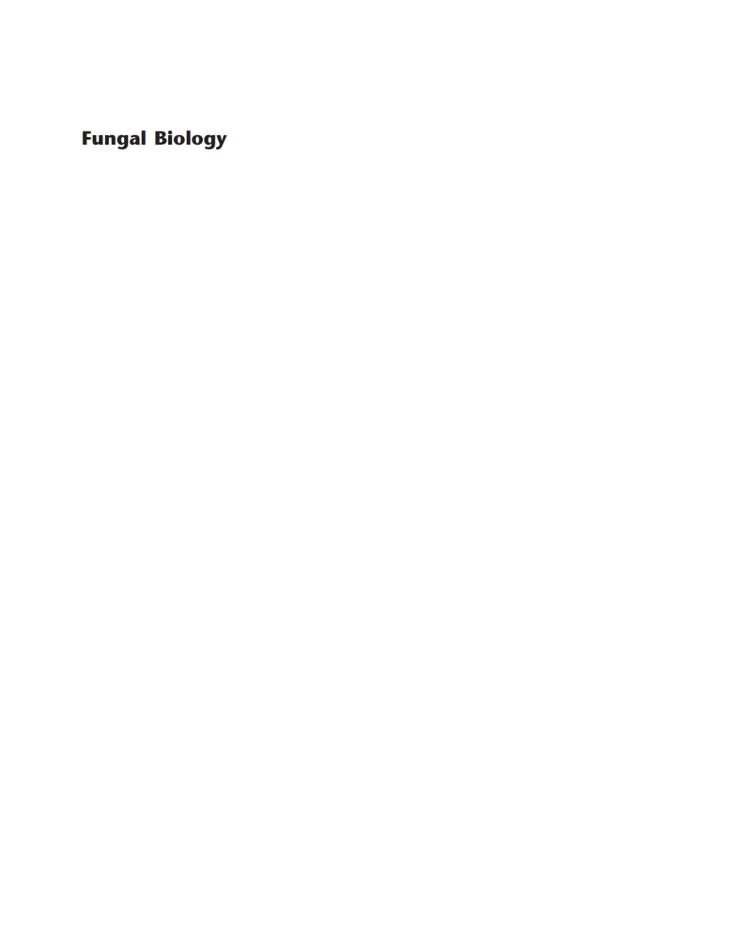 Fungal Biology 4th Edition