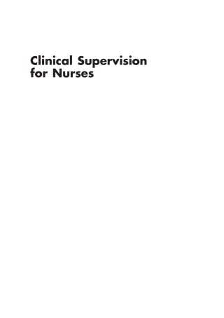 Immagine di copertina: Clinical Supervision for Nurses 1st edition 9781405160599