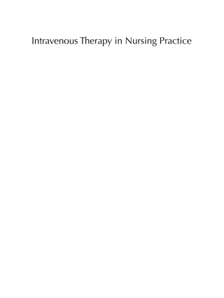 Cover image: Intravenous Therapy in Nursing Practice 2nd edition 9781405146470