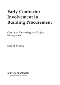 Imagen de portada: Early Contractor Involvement in Building Procurement 1st edition 9781405196451