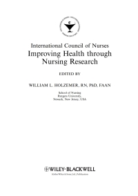 Imagen de portada: Improving Health through Nursing Research 1st edition 9781405134118