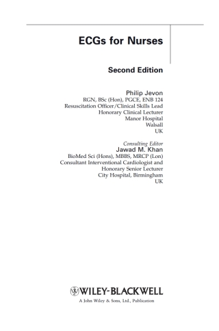 Cover image: ECGs for Nurses 2nd edition 9781405181624