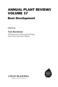 Cover image: Annual Plant Reviews, Root Development 1st edition 9781405161503