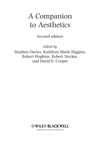 Cover image: A Companion to Aesthetics 2nd edition 9781405169226