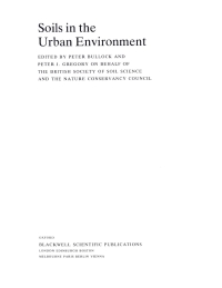 Imagen de portada: Soils in the Urban Environment 1st edition 9780632029884