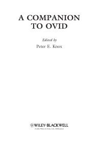 Cover image: A Companion to Ovid 1st edition 9781405141833