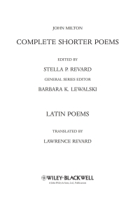 صورة الغلاف: John Milton Complete Shorter Poems 1st edition 9781405129268