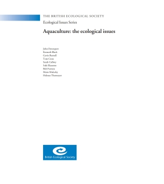 Cover image: Aquaculture: The Ecological Issues 1st edition 9781405112413