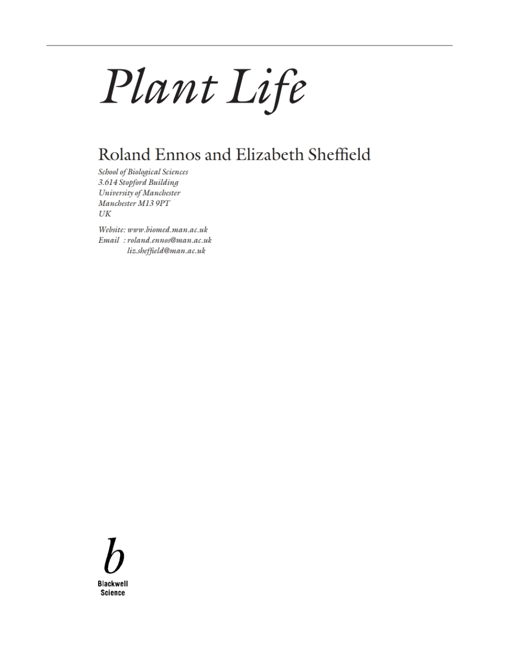 Plant Life 1st Edition