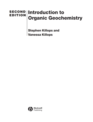 Cover image: Introduction to Organic Geochemistry 2nd edition 9781118697214