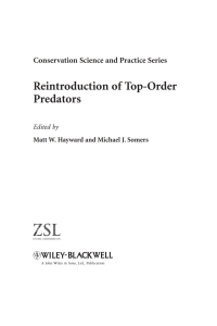 Cover image: Reintroduction of Top-Order Predators 1st edition 9781405192736