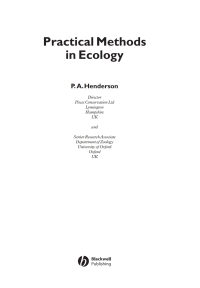 Imagen de portada: Practical Methods in Ecology 1st edition 9781405102445