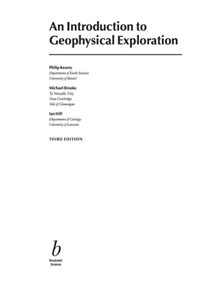 Immagine di copertina: An Introduction to Geophysical Exploration 3rd edition 9780632049295