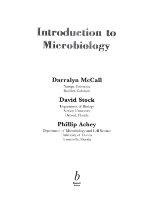 Cover image: 11th Hour: Introduction to Microbiology 1st edition 9780632044184