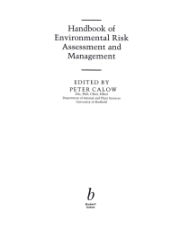 Imagen de portada: Handbook of Environmental Risk Assessment and Management 1st edition 9780865427327