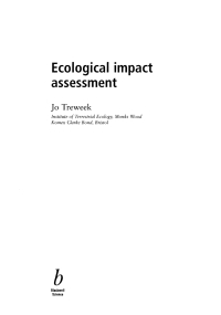 Cover image: Ecological Impact Assessment 1st edition 9780632037384