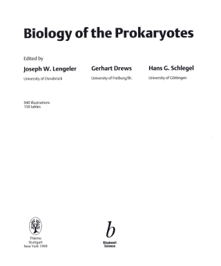 Cover image: Biology of the Prokaryotes 1st edition 9780632053575