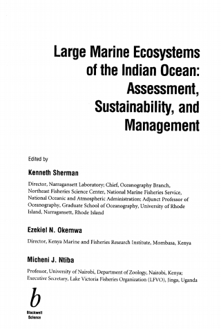Cover image: Large Marine Ecosystems of the Indian Ocean: Assessment, Sustainability and Management 1st edition 9780632043187