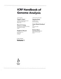 Imagen de portada: ICRF Handbook of Genome Analysis 1st edition 9780632037285