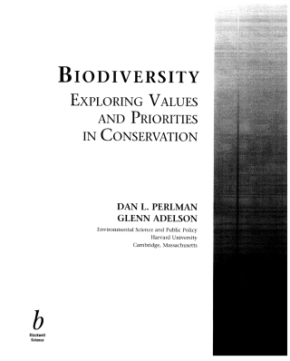 Cover image: Biodiversity: Exploring Values and Priorities in Conservation 1st edition 9780865424395