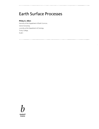 صورة الغلاف: Earth Surface Processes 1st edition 9780632035076