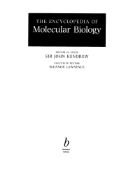 Imagen de portada: The Encylopedia of Molecular Biology 1st edition 9780632021826