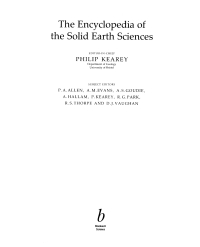 Imagen de portada: The Encyclopedia of the Solid Earth Sciences 1st edition 9781444313895