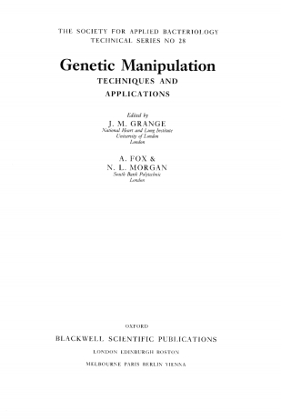 Immagine di copertina: Genetic Manipulation: Techniques and Applications 1st edition 9780632029266