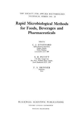 Cover image: Rapid Microbiological Methods for Foods, Beverages and Pharmaceuticals 1st edition 9780632026296