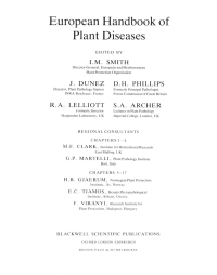 Imagen de portada: European Handbook of Plant Diseases 1st edition 9780632012220