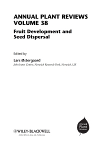 Cover image: Annual Plant Reviews, Fruit Development and Seed Dispersal 1st edition 9781405189460