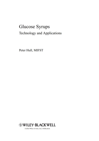 Cover image: Glucose Syrups 1st edition 9781405175562