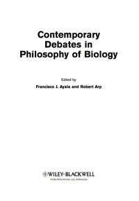 Imagen de portada: Contemporary Debates in Philosophy of Biology 1st edition 9781405159999