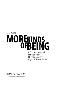 Imagen de portada: More Kinds of Being: A Further Study of Individuation, Identity, and the Logic of Sortal Terms 1st edition 9781118963869