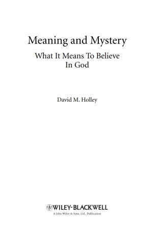 Cover image: Meaning and Mystery 1st edition 9781405193443