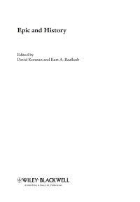 Imagen de portada: Epic and History 1st edition 9781118785119